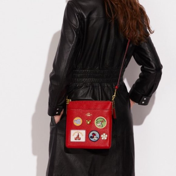 NWT Disney X Coach Set Kitt Messenger Crossbody Purse Wallet Card Patches Mickey - Picture 6 of 14